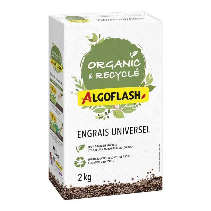 Engrais Universel 100 Végétal Etui 2Kg ALGOFLASH ORGANIC RECYCLÉ