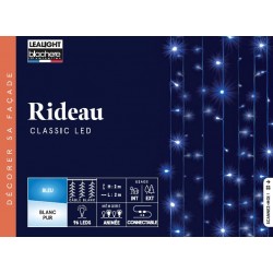 Rideau FLICKER 96 LED 2x2m blanc pur + bleu