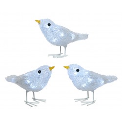 Set De 3 Oiseaux Led Blanc...