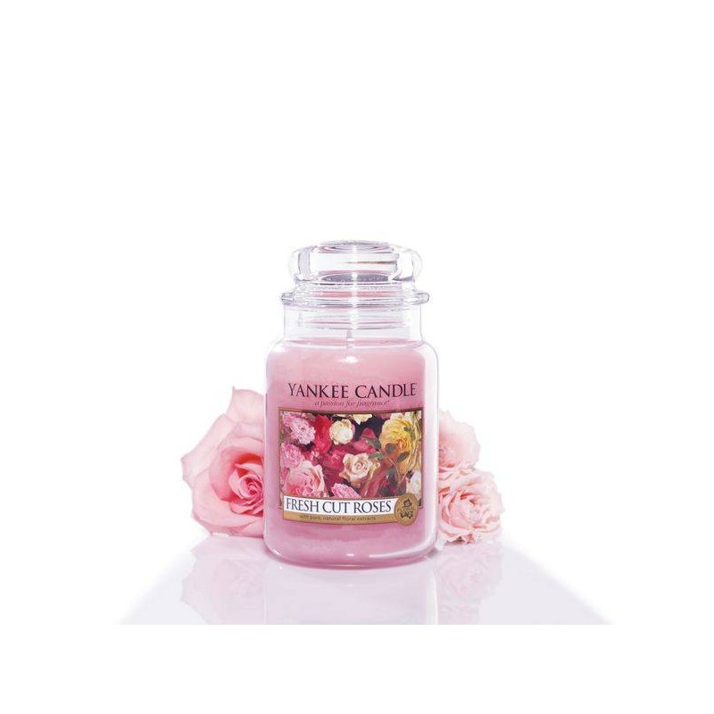 Bougie Jarre Grand Modèle ORIGINAL Roses Fraîchement Coupées - YANKEE CANDLE