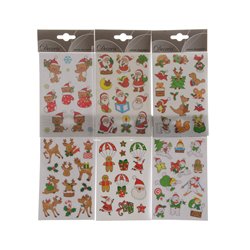 Sticker noel a/paill 10x15cm multi