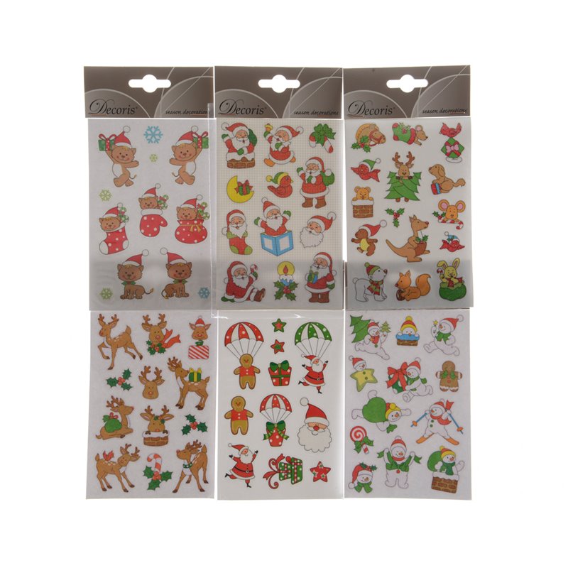 Sticker noel a/paill 10x15cm multi