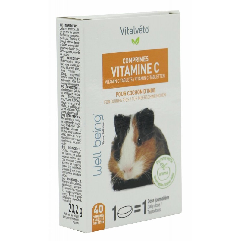 Comprimés vitamine c pour cochon d'inde X40 VITALVETO