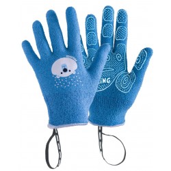 Gants de jardinage enfants très doux chauds hiver grippant bleu PROSPER  ROSTAING Taille 3-6 ans