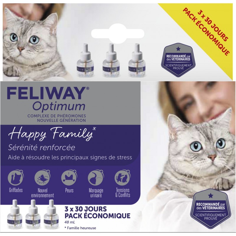 Feliway Optimum - Recharge 48 ml - 30 Jours - Stress et Conflit - CEVA