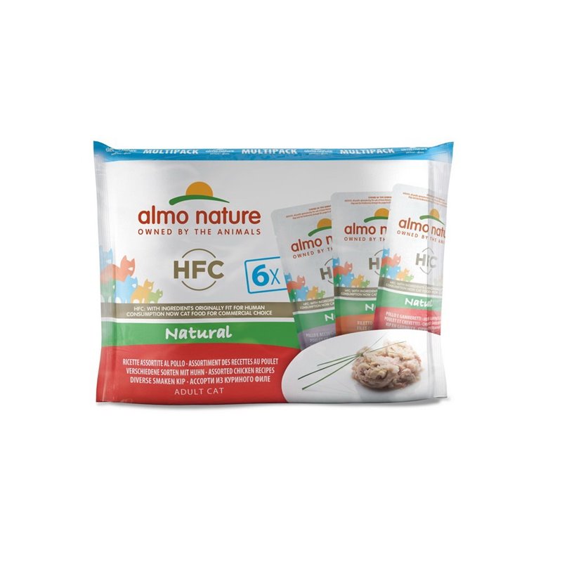 Hfc multipack 3 saveurs poulet 6x55g almo nature