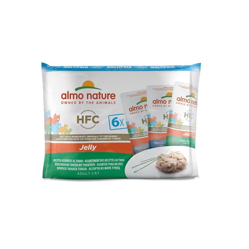 Hfc multipack gelee 3 saveurs thon 6x55g almo nature