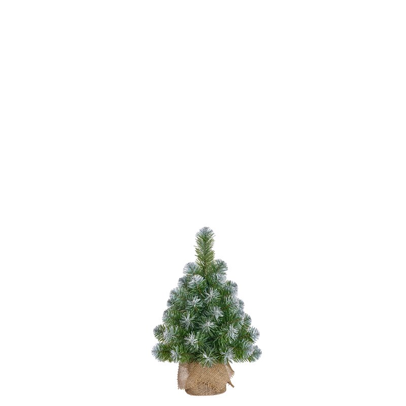 Sapin de Noël Norton toile de jute givré 40 branches ø20-H45 vert