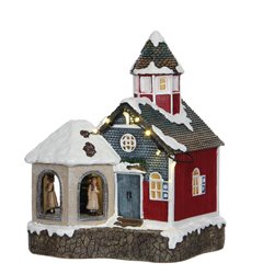 Scène église Saint Lucia pile 16x19.5-H23.5 multicolore