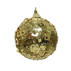 Boule mouss a/sequin carre ø8 or clair