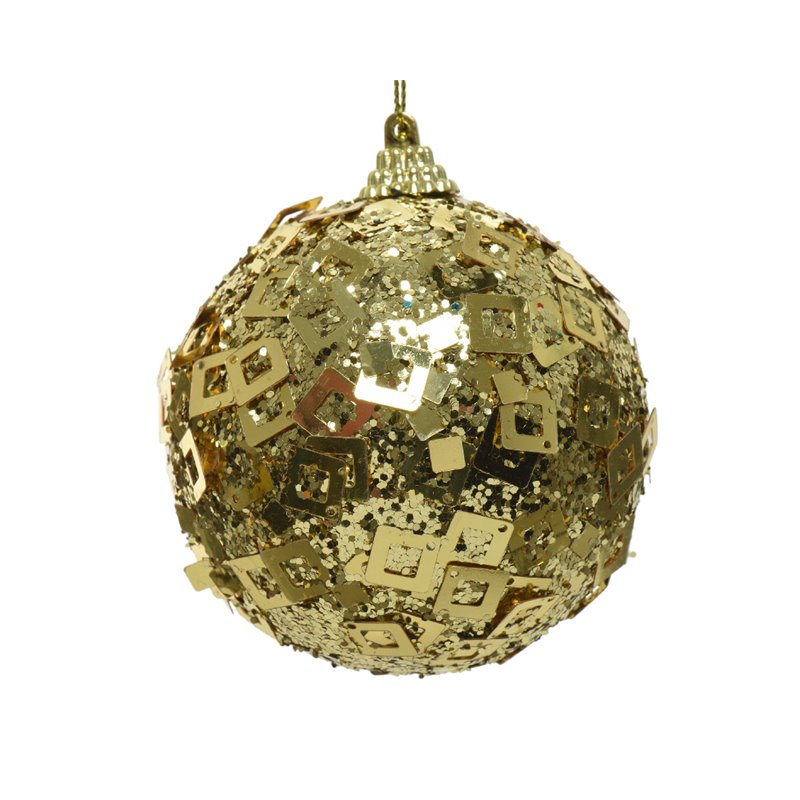 Boule mouss a/sequin carre ø8 or clair
