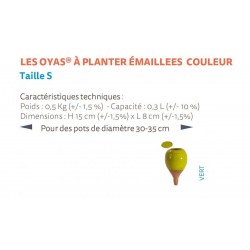 OYAS À PLANTER Argile émaillée Vert Small 300ML-H15-Ø8 X1