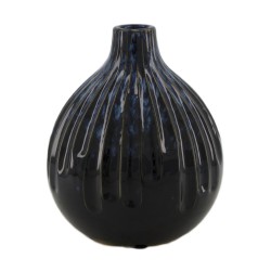 Vase Coulure Noir/Bleu En...