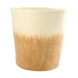 Cache-Pot Beige En Laine...