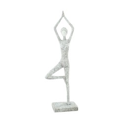 Statue Yoga Gris En...