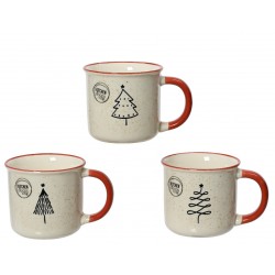 Mug Sapin Blanc/Rouge H8.20...