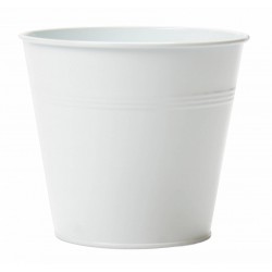 Cache-pot Ø11-H10 métal blanc