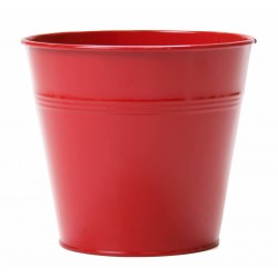 Cache-pot Ø20-H18 métal rouge