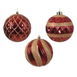 Boule Carreaux Rouge/Or En...