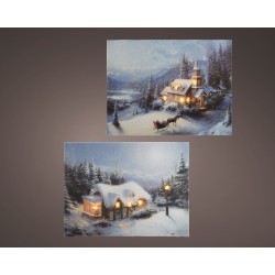 Toile Led/Pile Maison Nuit...