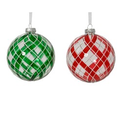 Boule Carreaux Vert/Rouge Ø10