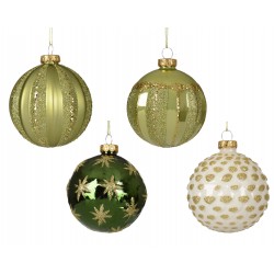 Boule décorée vert Ø8 -...