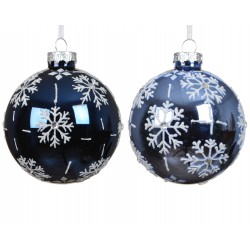 Boule flocon bleu Ø8 -...