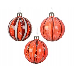 Boule flocon rouge Ø8 -...