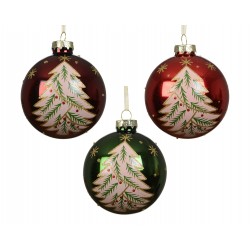 Boule sapin rouge/vert Ø8 -...