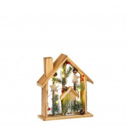 Maison Décor Sapin/Baie Led...