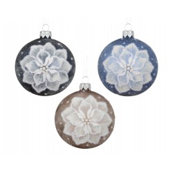 Boule poinsettia bleu Ø8 -...