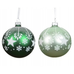 Boule étoile/neige vert Ø8...
