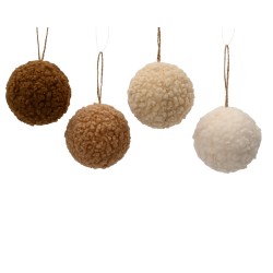 Boule laineuse marron Ø8 -...