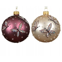 Boule papillon rose Ø8 -...