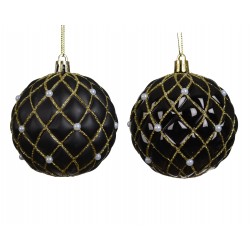 Boule matelassée noir Ø8 -...