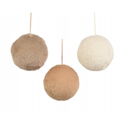 Boule fourrure crème Ø8 -...