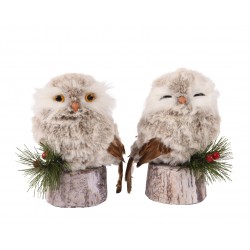 hibou sur rondin polyester...