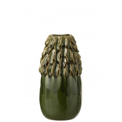 Vase tropical ceramique vert