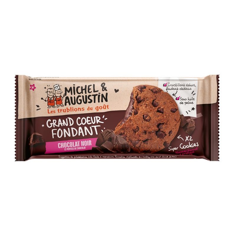 Cookie Cœur Fondant Tout Chocolat 180G-MICHEL ET AUGUSTIN